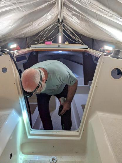 A shot of the hatch opening after removing the hatch rails