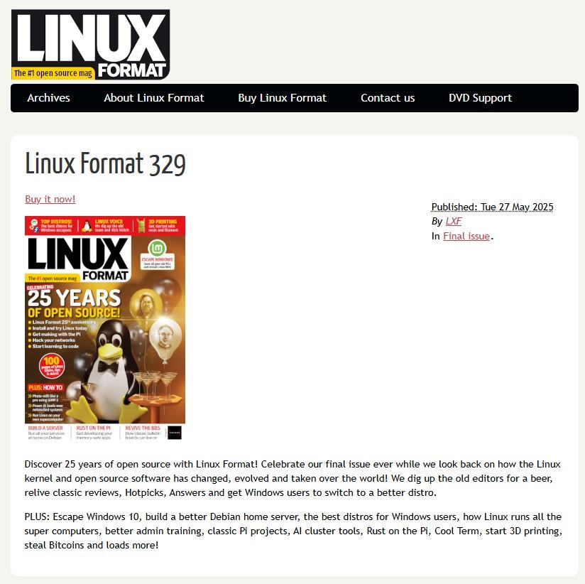 The cover of Linux Format 329 - The Final Issue The cover of Linux Format 329 - The Final Issue