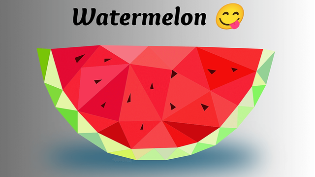 screenshot of the linked demo, showing a low poly watermelon slice