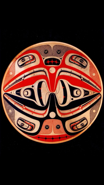 Eagle Looking at Eagle drum by artist Robert Davidson.