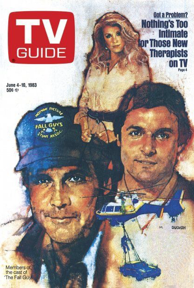 Magazine cover with cast of The Fall Guy.