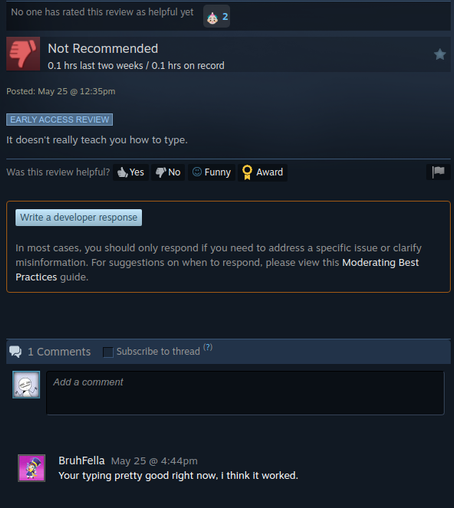 steam review screenshot
