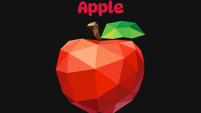 screenshot of a low poly SVG apple
