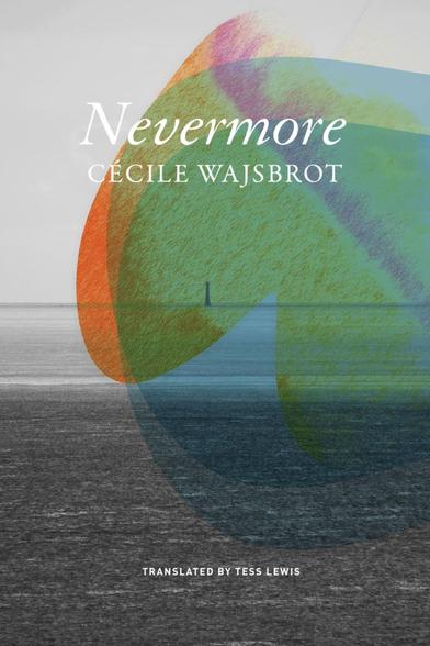 Cover of the novel NEVERMORE, showing a distant lighthouse in the water, with a strange prismatic effect overlaying it