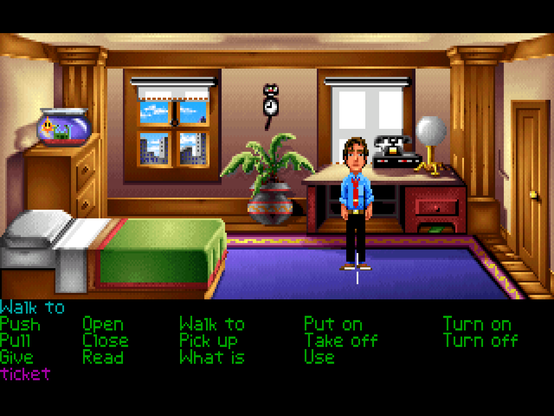 Zak in his bedroom at the beginning of the game.