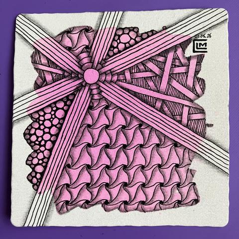 Finished tile with black ink and graphite shading