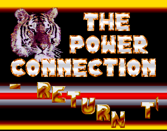 Screenshot of "Space Harrier - Return to the Fantasy Zone" - Crack: Power Connection - Published by Elite on Commodore Amiga (1989)
