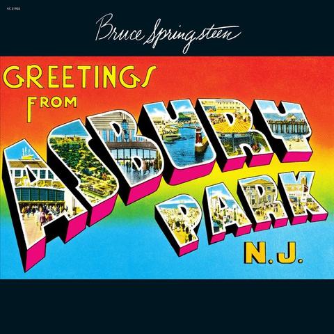 An image of the cover of the album 'Greetings from Asbury Park, N.J.' by Bruce Springsteen
