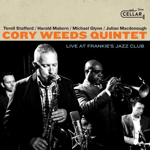 An image of the cover of the record album 'Live at Frankie's Jazz Club' by The Cory Weeds Quintet