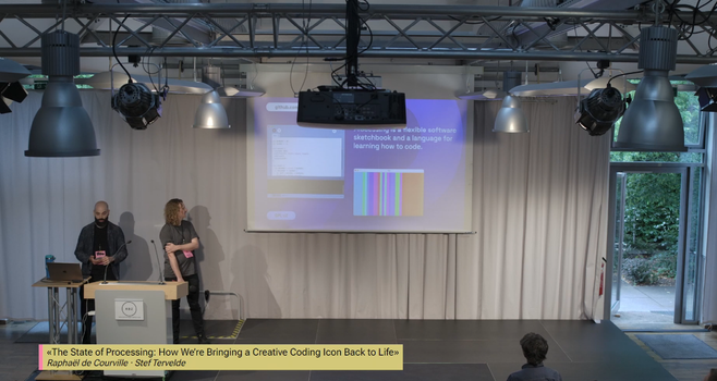 Screenshot of the online presentation by Raphaël de Courville and Stef Tervelde at Libre Graphics Meeting
