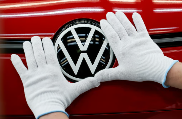 VW hood badge
