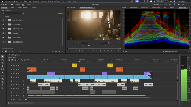 A screenshot of the Premiere Pro interface with a dark background