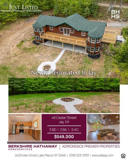 JUST LISTED!
NEWLY RENOVATED IN JAY
3 BED  |  3 BATH  |  .9 ACRE  |  $549,000