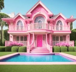 Amazing pink Victorian house with beautiful pool 