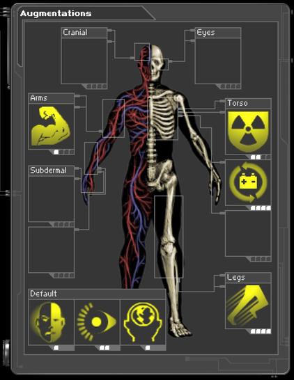 F6 - Microfibral Muscle (Level 1)
F7 - Speed Enhancement (Level 4)
F9 - Environmental Resistance (Level 2)
F10 - Power Recirculator (Level 4)
F12 - Light (Level 2)
