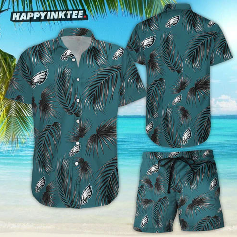 Philadelphia Eagles Flower Hawaiian Shirt Set
