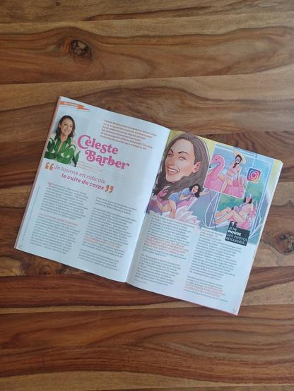 Article titré "Celeste Barber, je tourne en ridicule le culte du corps"