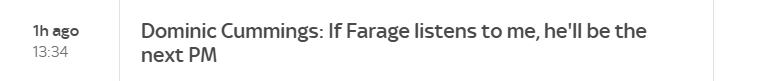Thago Dominic Cummings: If Farage listens to me, he'll be the
1334 next PM
