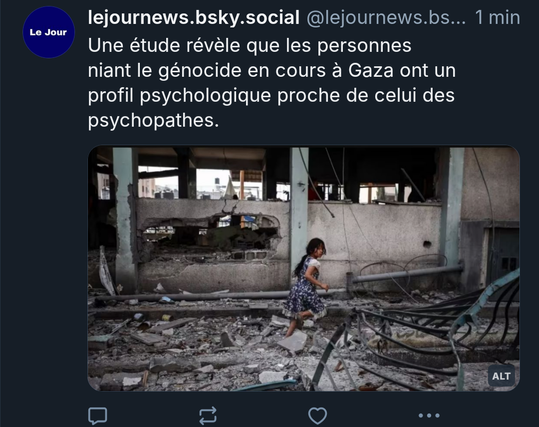 Capture d'écran du titre de presse satirique du le jour news.