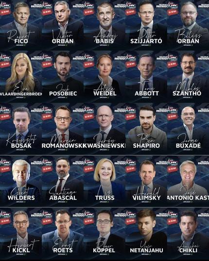 Selectie van sprekers op de CPAC bijeenkomst in Hongarije, waaronders Orban en Wilders