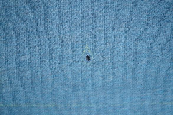 closer view of the small hole