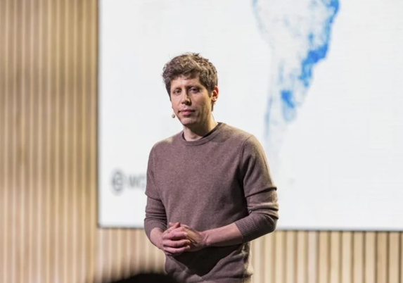 Sam Altman, OpenAI’s chief executive and co-founder of World, during the startup’s launch in San Francisco, April 30, 2025. OpenAI said it was buying io, a start-up founded by Jony Ive, the designer of the iPhone, to usher in a new era of artificial intelligence hardware.

