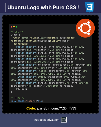 Ubuntu Logo with Pure CSS !