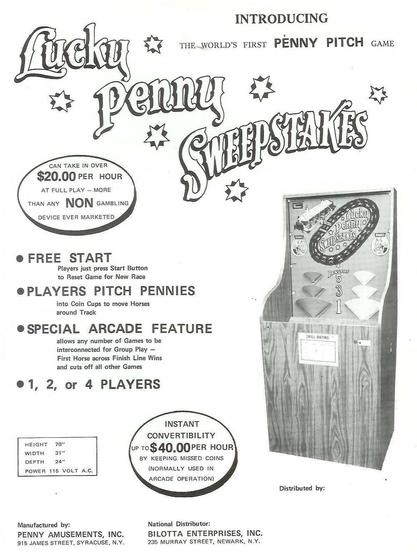 Advertisement for Lucky Penny Sweepstakes.

https://www.pinrepair.com/arcade/luckpen.htm