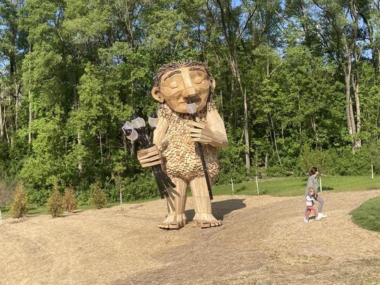 Public art in a Wauwatosa park. A troll.