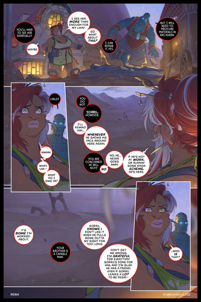 RS164, wherein Lyale confides in Hotat when a stranger in the desert catches her attention.