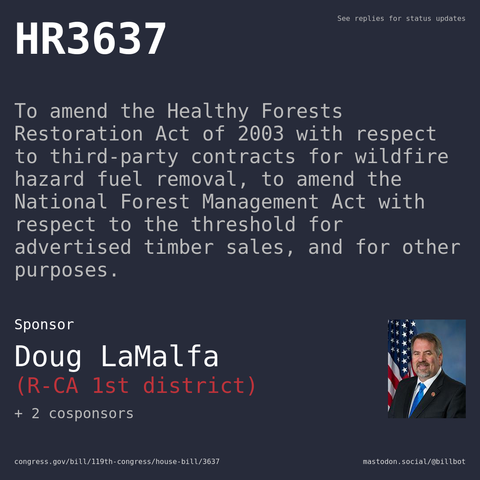 Description of HR3637, and a depiction of its sponsor, Doug LaMalfa.