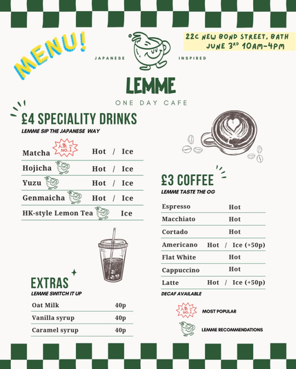 our menu!