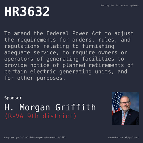 Description of HR3632, and a depiction of its sponsor, H. Morgan Griffith.
