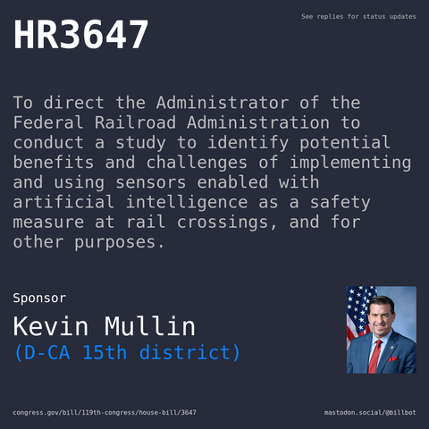 Description of HR3647, and a depiction of its sponsor, Kevin Mullin.