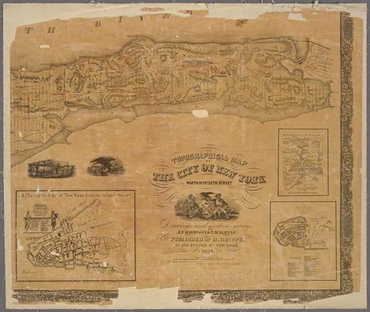 Topographical map of the City of New York : north of fiftieth street / drawings and modern surveys by J.F. Harrison & T. Magrane.
