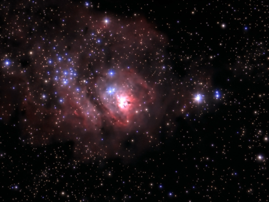 M8 - Lagoon Nebula. This image has been processed by the Odyssey Pro’s on-board software. 