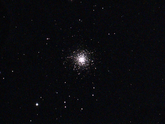 M13 - Hercules Globular Cluster, unprocessed image as seen by the Odyssey Pro. 