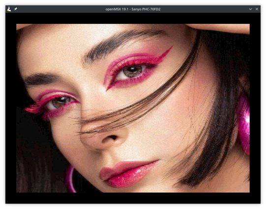 Screenshot of MSX Emulator showing the quality of AI RGB to YJK conversion