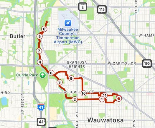 Map of a bike ride.