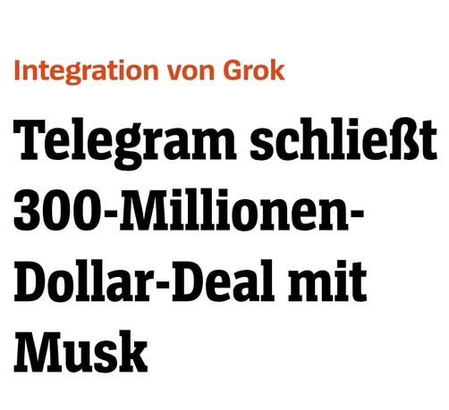 Integration von Grok: Telegram schließt 300-Millionen-Dollar-Deal mit Musk