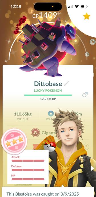 Shiny Lucky Gigantamax Blastoise in Pokémon GO
