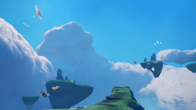 video games, sky, Flow (game), flower (game), clouds