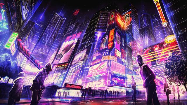 night, cyberpunk, futuristic city, artwork, digital art, concept art, fantasy art, futuristic, city