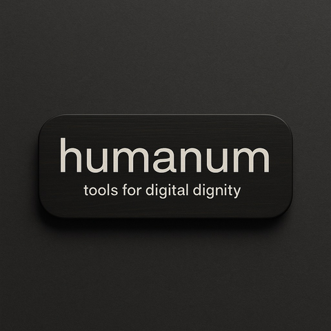 Humanum, tools for digital dignity - a dark logo