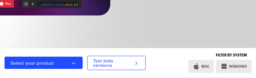 Scrteencapture of Elgato website proposing only macOS and Windows versions of its software