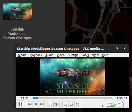 File manager and VLC player both showing the opus file artwork cover.