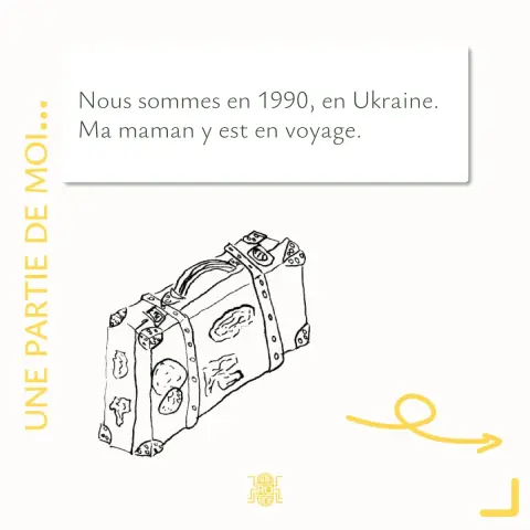 Nous sommes en 1990, en Ukraine. Ma maman y est en voyage.
illustration d'une valise