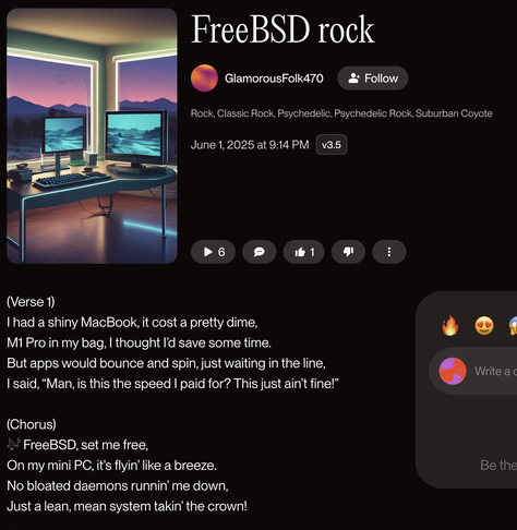 FreeBSD Rock ai song