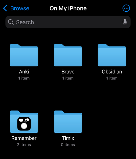 Open Files app -> On My iPhone