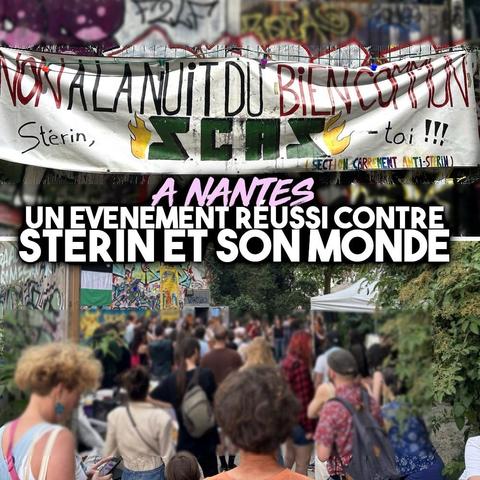 Du monde à Nantes à l'événement contre Stérin et son monde de merde.